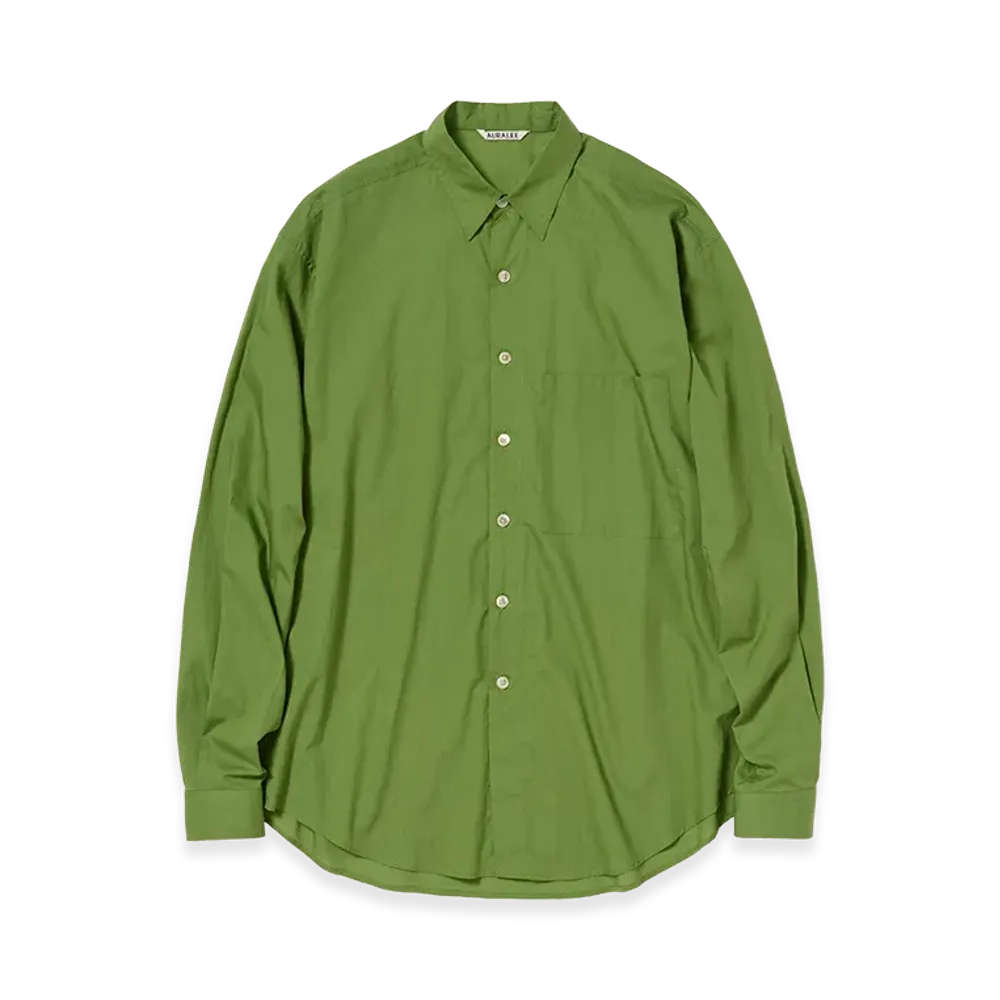 AURALEE Super Fine Cotton Lawn Shirt "Dusty Green"