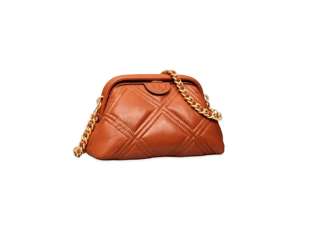 Tory Burch Fleming Soft Small Glazed Frame Crossbody "Roasted Habanero"