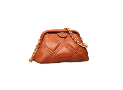 Tory Burch Fleming Soft Small Glazed Frame Crossbody "Roasted Habanero"