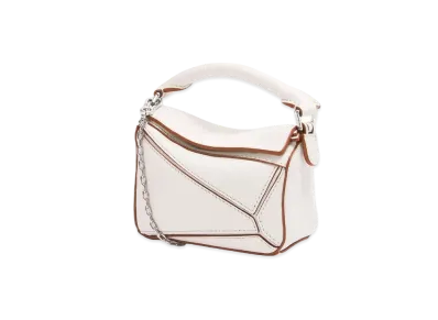 LOEWE Nano Puzzle Bag In Classic Calfskin "Soft White"