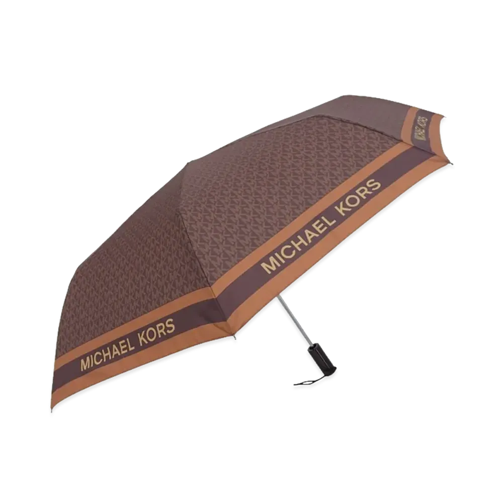 MICHAEL KORS Women's Travel Umbrella "Brown"