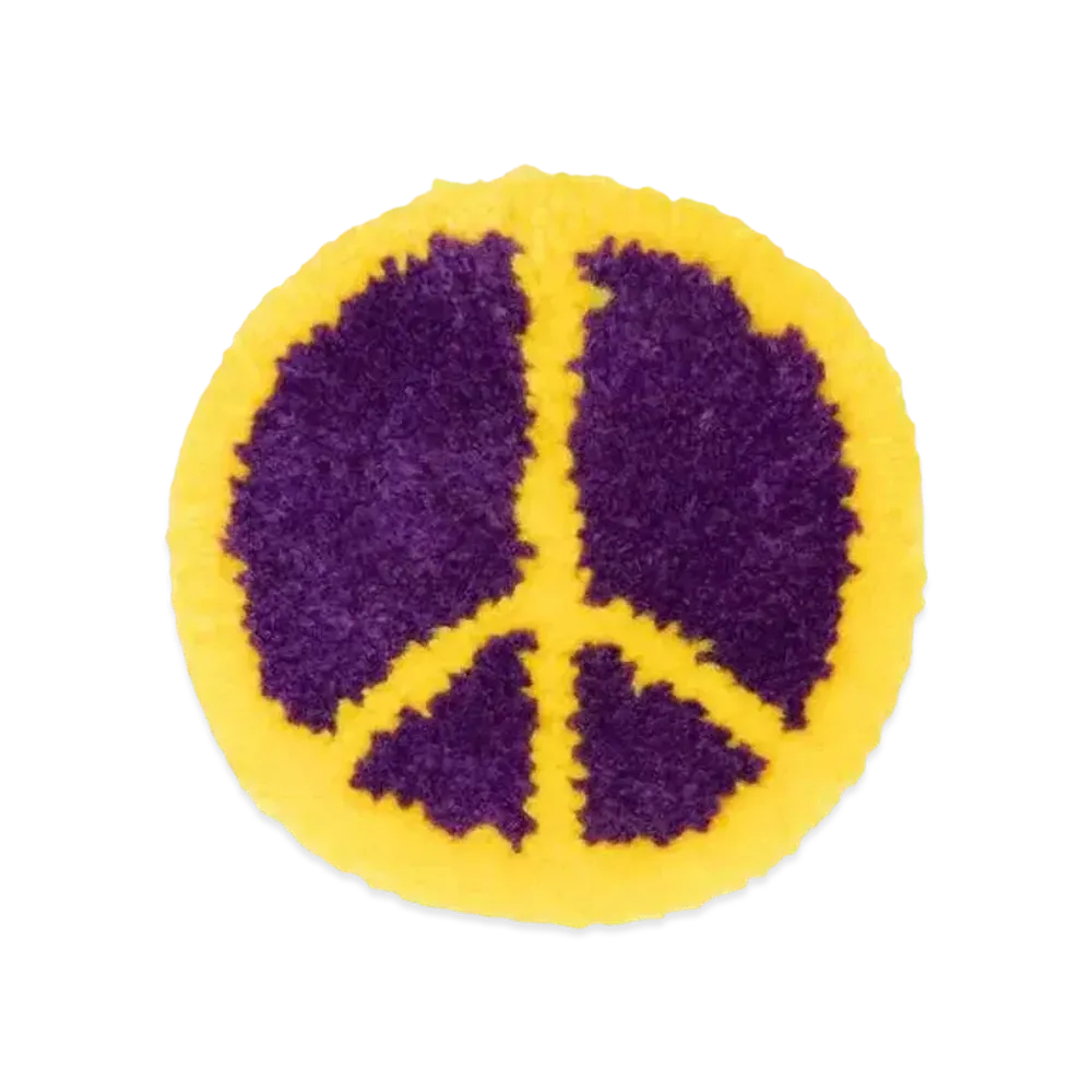 RISA Tufting Rug Peace Mark "PURPLExYELLOW"