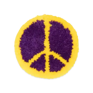 RISA Tufting Rug Peace Mark "PURPLExYELLOW"