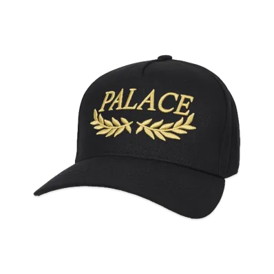 PALACE Laurel P Frame 5-Panel Snapback "Black"