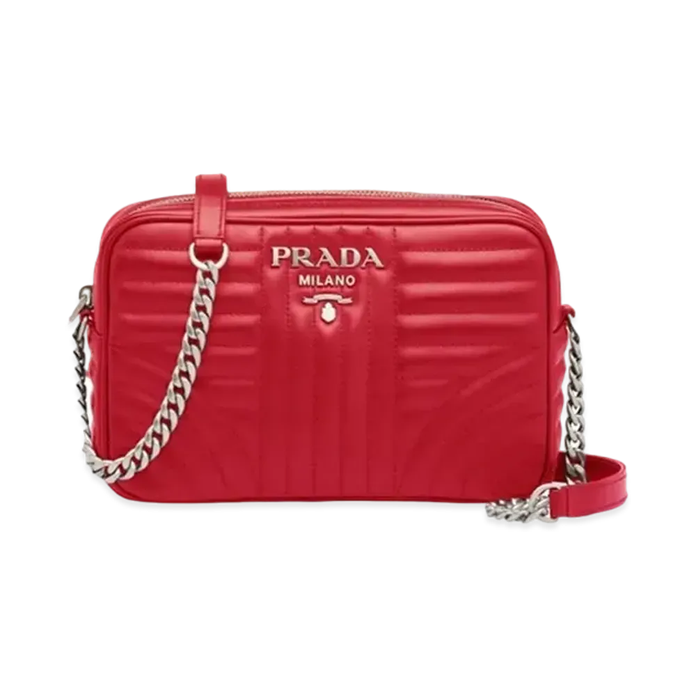PRADA Diagramme Leather Bag "Red"