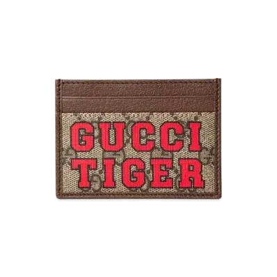 GUCCI Tiger Card Case "Beige"