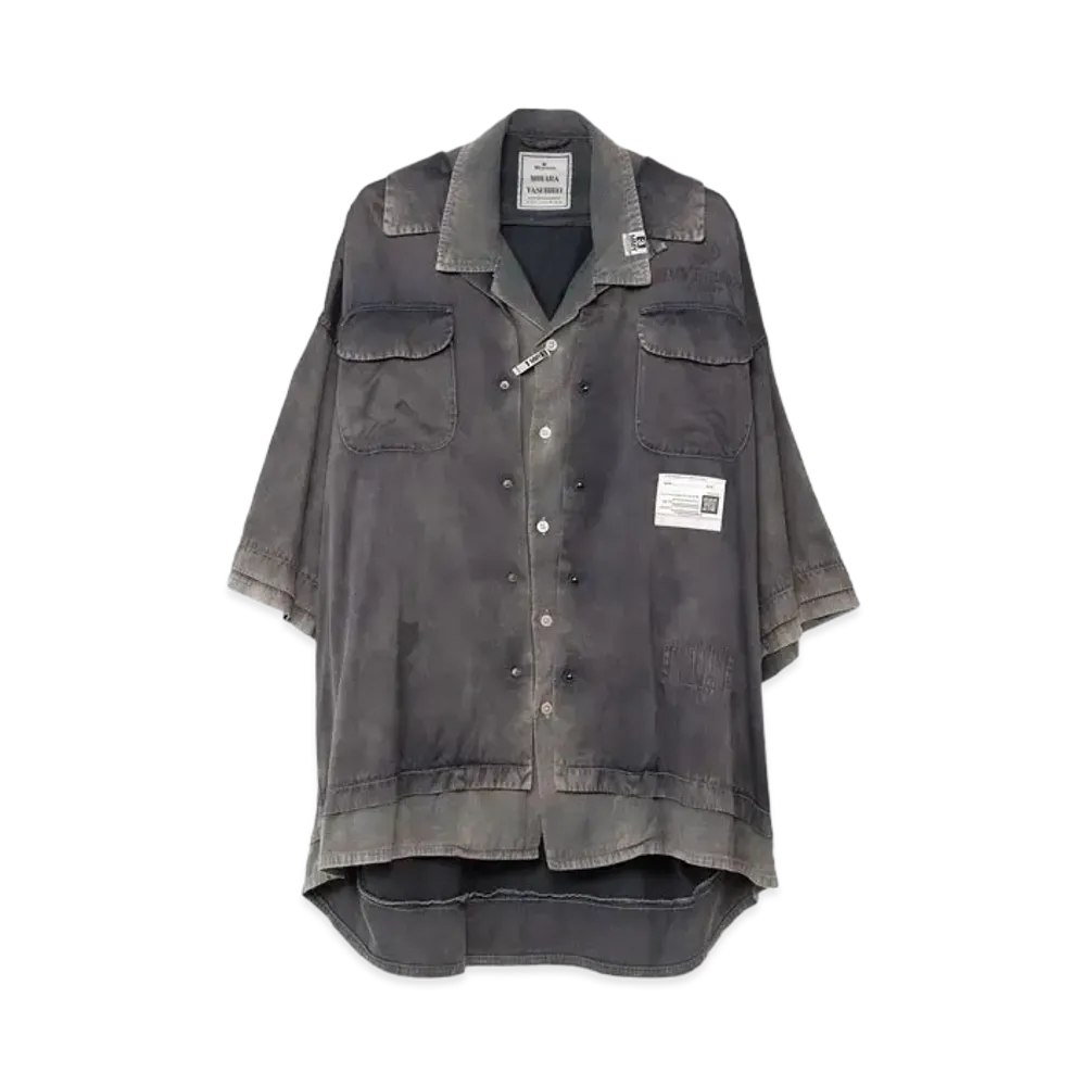 Maison MIHARA YASUHIRO Double Layered Half Sleeve Shirt "Black"
