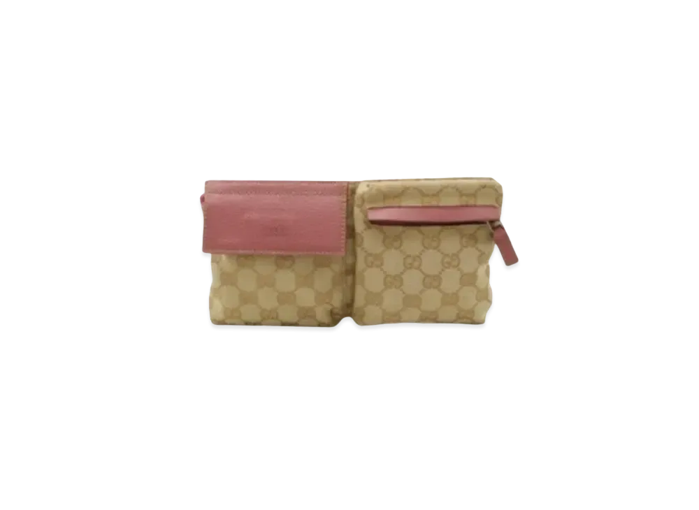 GUCCI GG Canvas Waist Pouch "Baby pink"