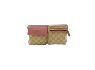 GUCCI GG Canvas Waist Pouch "Baby pink"