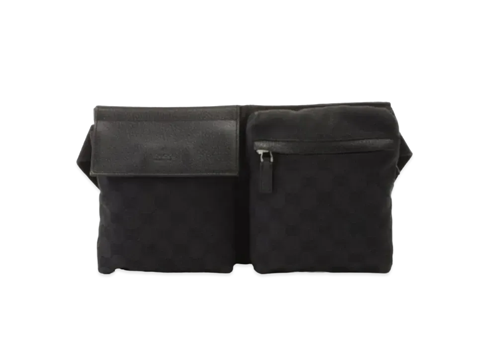 GUCCI GG Canvas Waist Pouch "Black"