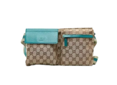 GUCCI GG Canvas Waist Pouch "Blue"