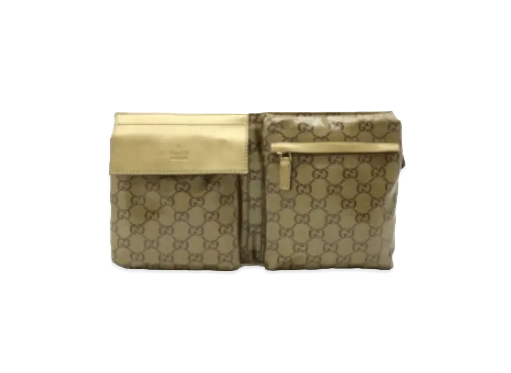 GUCCI GG Canvas Waist Pouch "Gold"