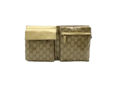 GUCCI GG Canvas Waist Pouch "Gold"