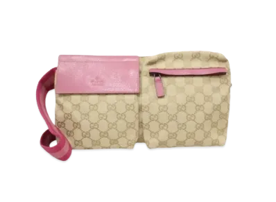 GUCCI GG Canvas Waist Pouch "Pink"