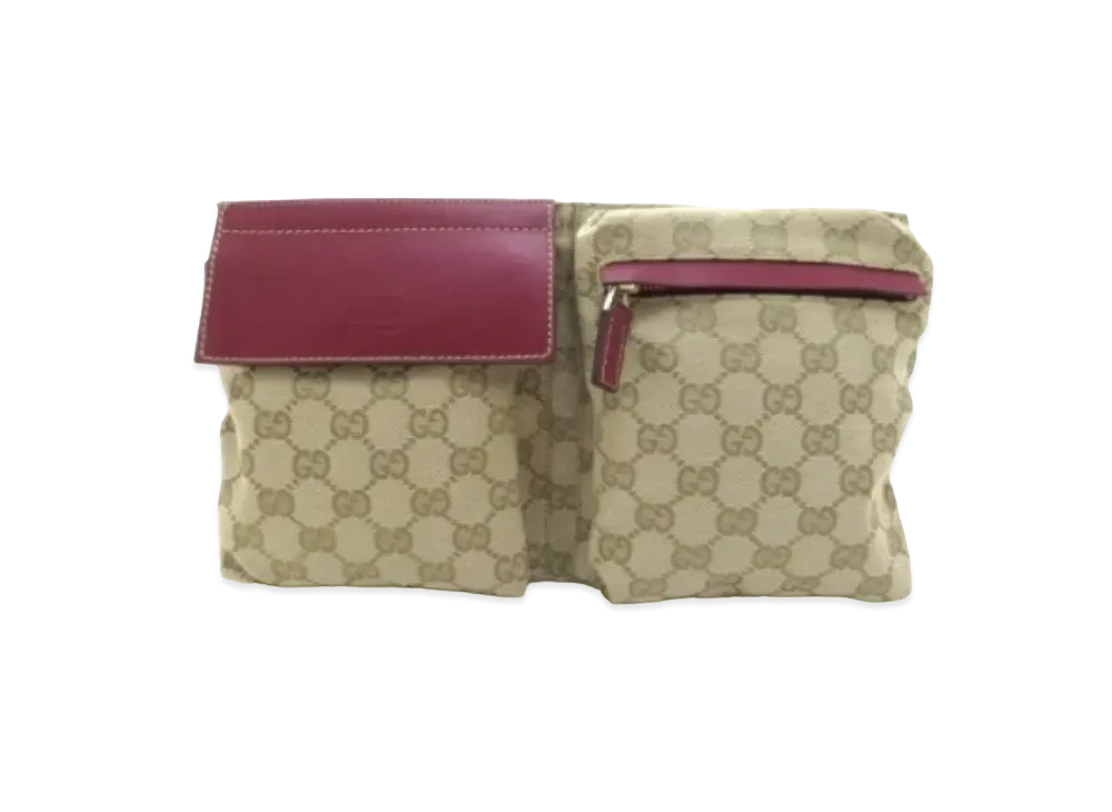 GUCCI GG Canvas Waist Pouch "Red"