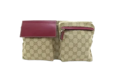 GUCCI GG Canvas Waist Pouch "Red"