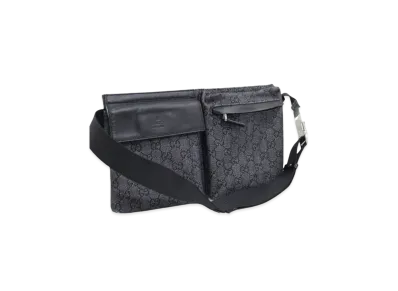 GUCCI GG Canvas Waist Pouch Denim "Black"