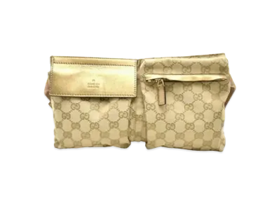 GUCCI GG Canvas Waist Pouch "Gold"
