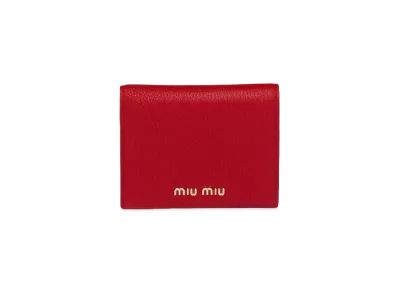 MIU MIU Madras Color Leather Wallet "Red/Pink"