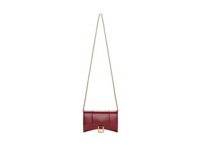 BALENCIAGA Hourglass Chain Mini Wallet "Red"