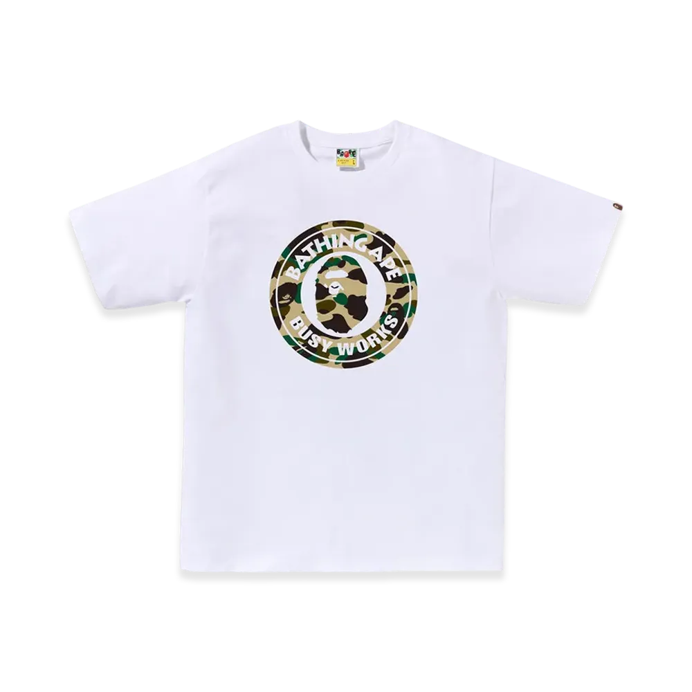 A BATHING APE 1St Camo Busy Works Tee "White/Yellow"