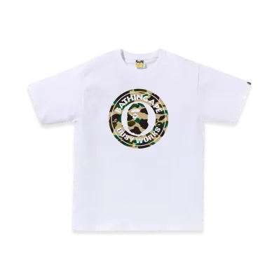 A BATHING APE 1St Camo Busy Works Tee "White/Yellow"