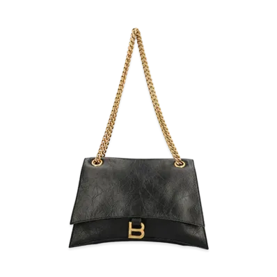 BALENCIAGA Crush Medium Chain Bag "Black"