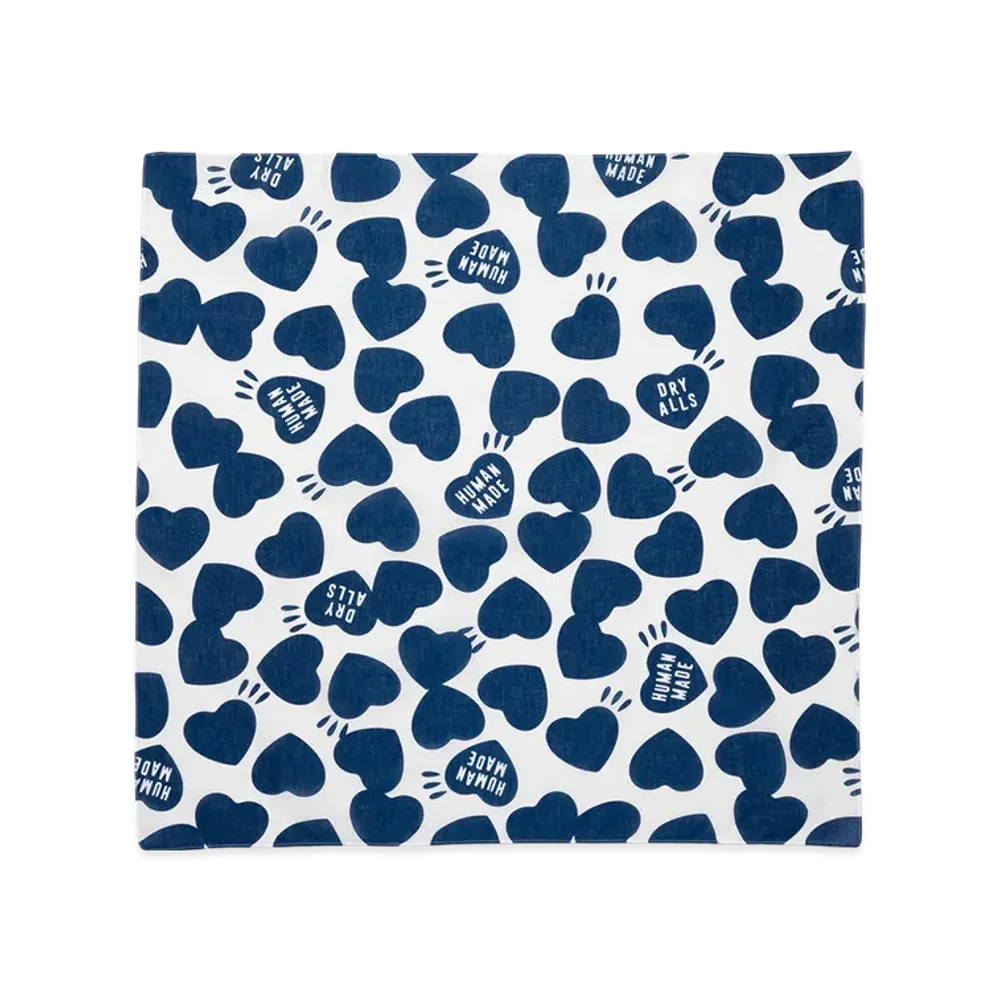 HUMAN MADE Heart Big Bandana "Navy"