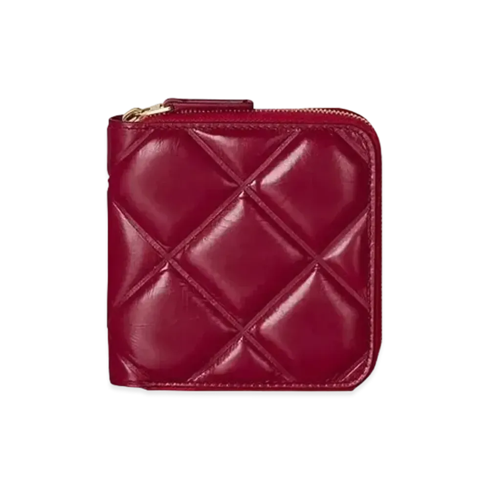 Bottega Veneta Padded Papercalf Mini Zip Around Wallet "Amaranto"