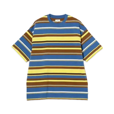 BEAMS Multi-border T-shirt "Blue"