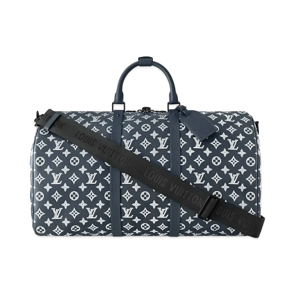 Louis Vuitton Keepall Bandouliere 50 Monogram Shadow "Blue Marine"