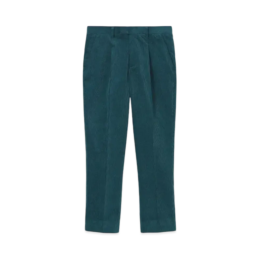 Paul Smith Cotton Corduroy Wide Trousers "Turquoise"