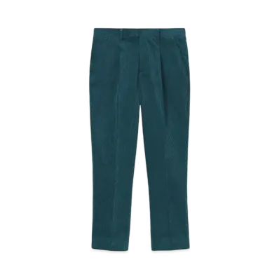 Paul Smith Cotton Corduroy Wide Trousers "Turquoise"