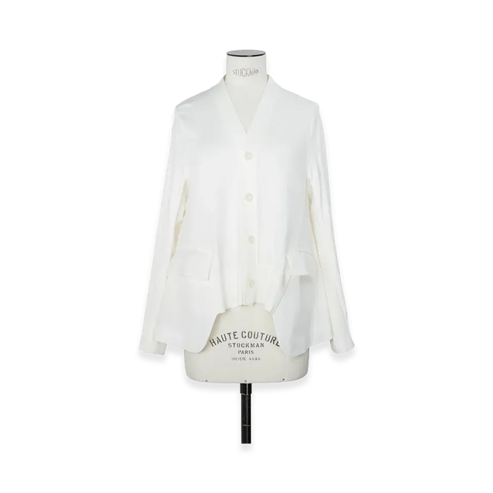 sacai Women's Wool Suiting x Cotton Knit Cardigan "Off White"