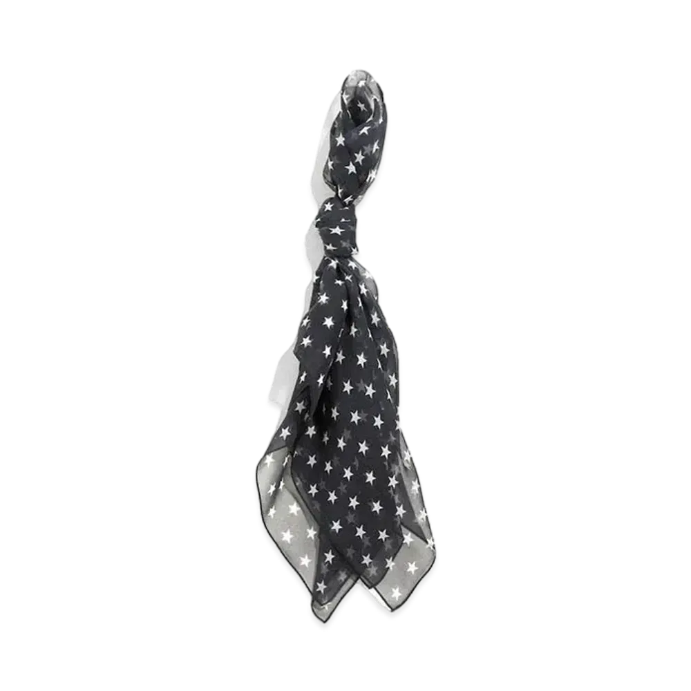 Needles SCARF - SILK CREPE / STAR "Charcoal"