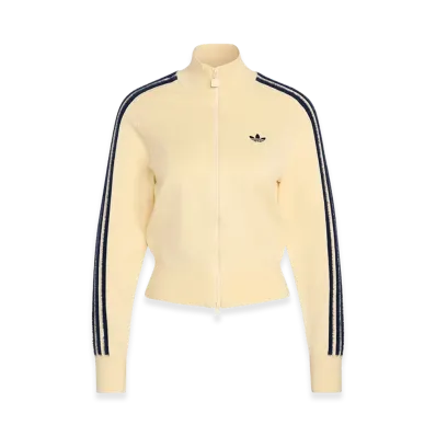 adidas Women's Knit Firebird Track Top "Warm Vanilla/Night Indigo"
