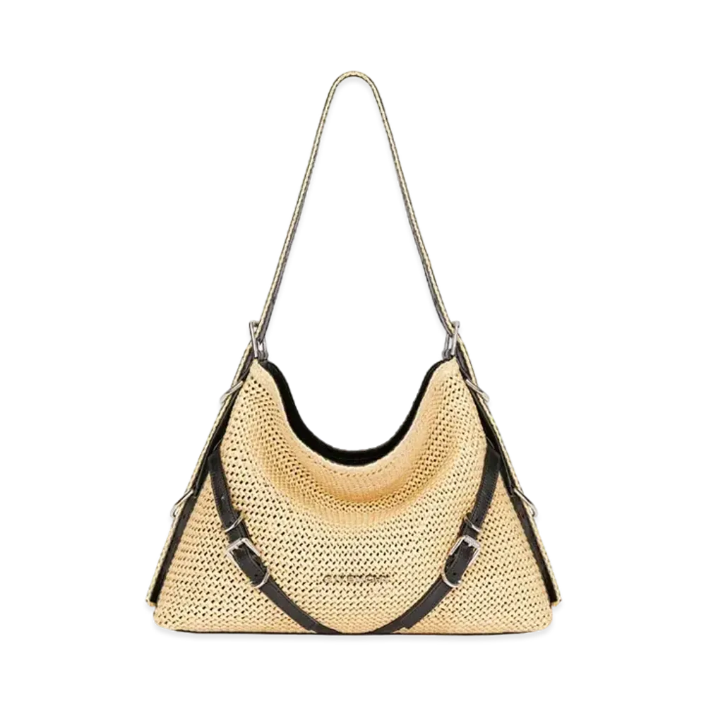 GIVENCHY Medium Voyou Bag in Raffia "Natural"
