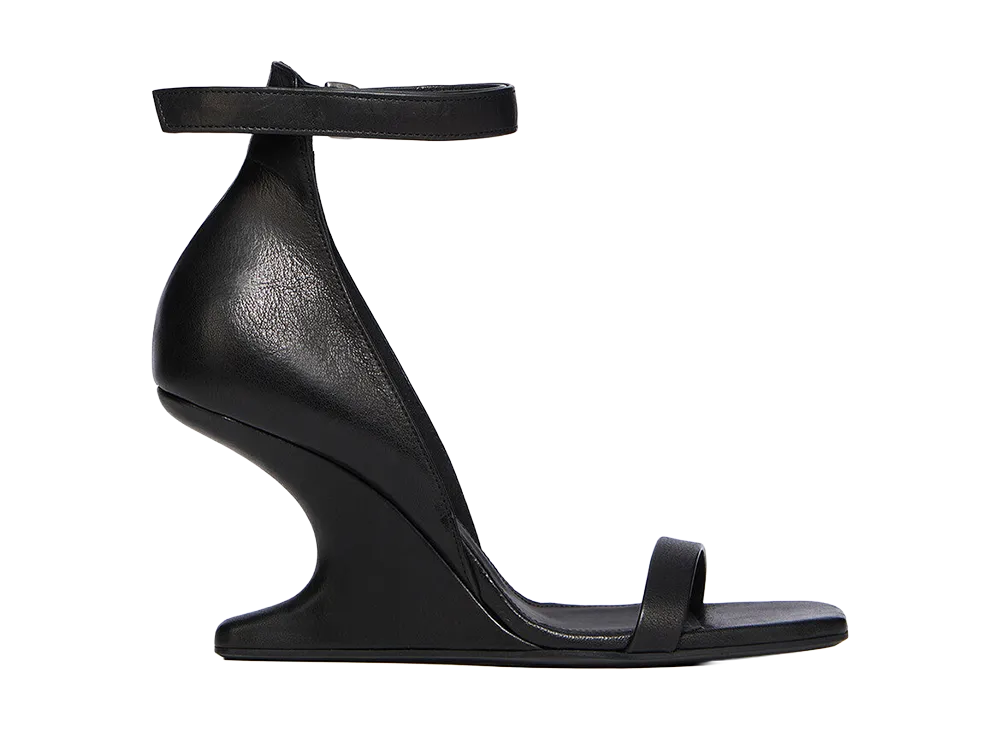 Rick Owens Women's SS26 Cantilever 8 Minimal Sandal Washed Lamb "Black"