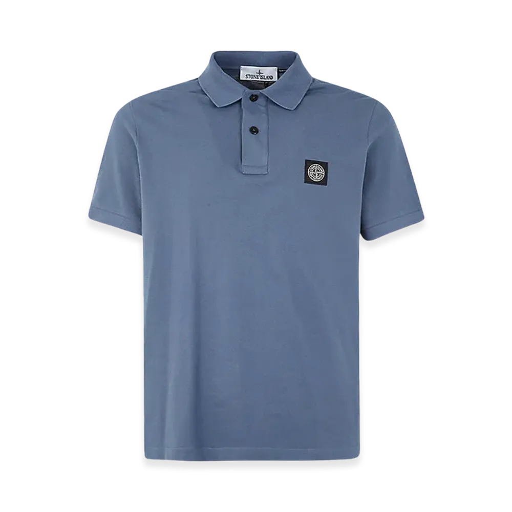 Stone Island 2SC17 Stretch Cotton Pique Polo Shirt - 24SS "Avio Blue"