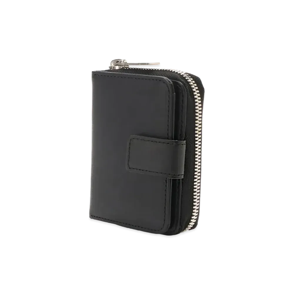 Yohji Yamamoto Pour Homme THICK NATURAL COW LEATHER ROUND ZIP CARD CASE "Black"