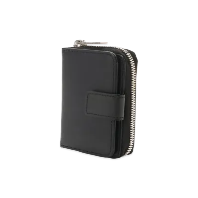 Yohji Yamamoto Pour Homme THICK NATURAL COW LEATHER ROUND ZIP CARD CASE "Black"