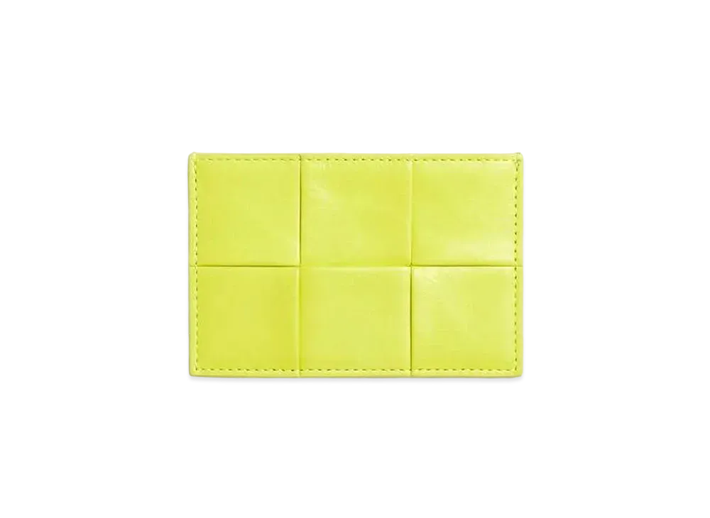 BOTTEGA VENETA アシッドキウイ ケース Bottega Veneta Acid Kiwi Leather Maxi Weave Cassette