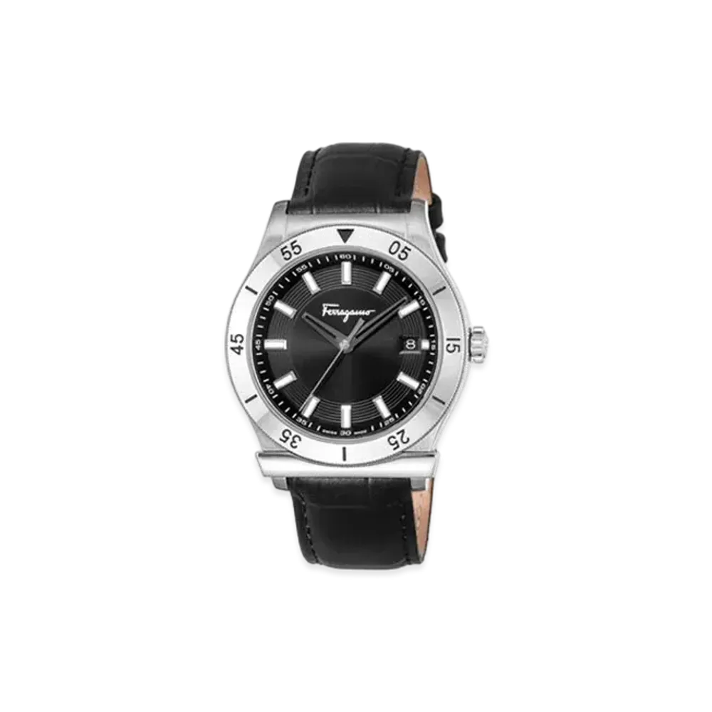 Salvatore Ferragamo Leather Watch "Black"