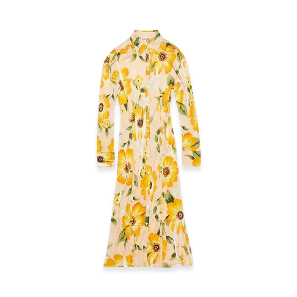 Acne Studios Button Up Printed Dress "Orange/Multi"