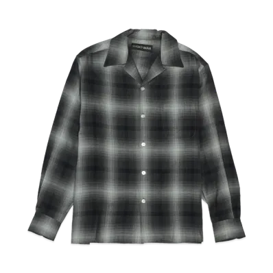 WACKO MARIA Ombre Check Open Collar Shirt "Gray"