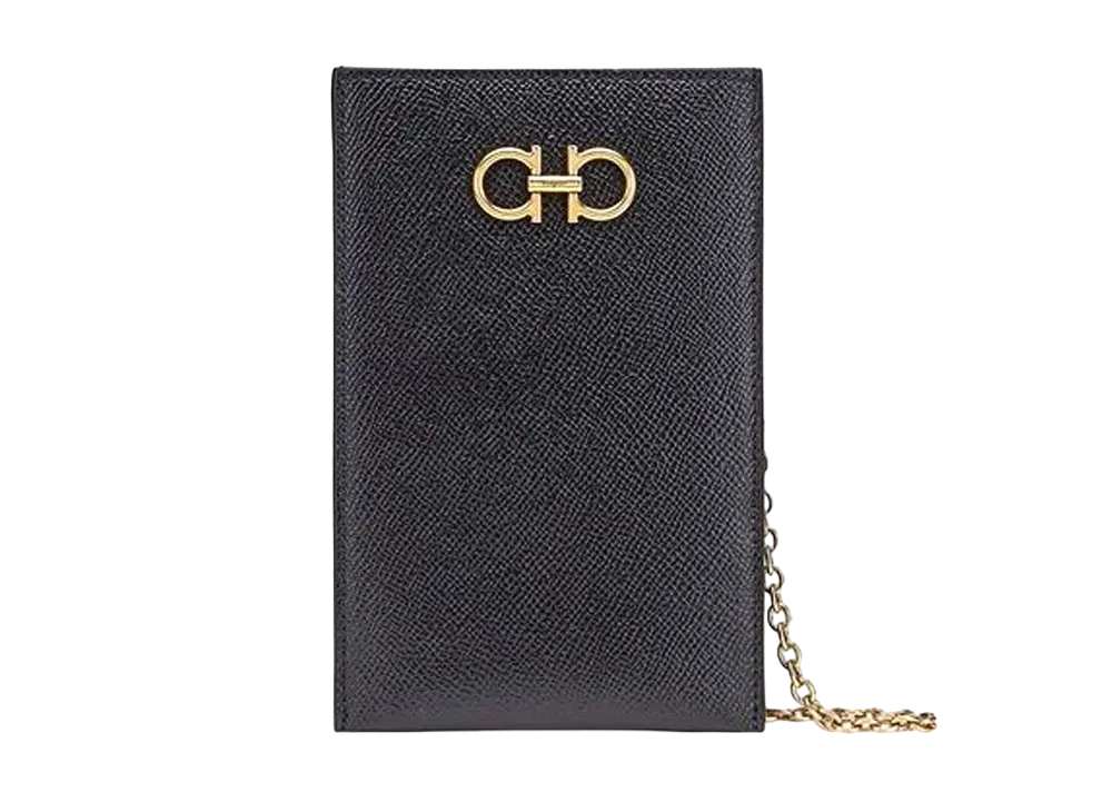 Salvatore Ferragamo Gancini Smartphone Holder "Black"