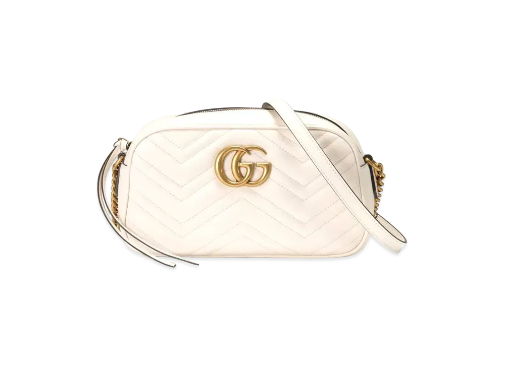 GUCCI GG Marmont Small Shoulder Bag "White"