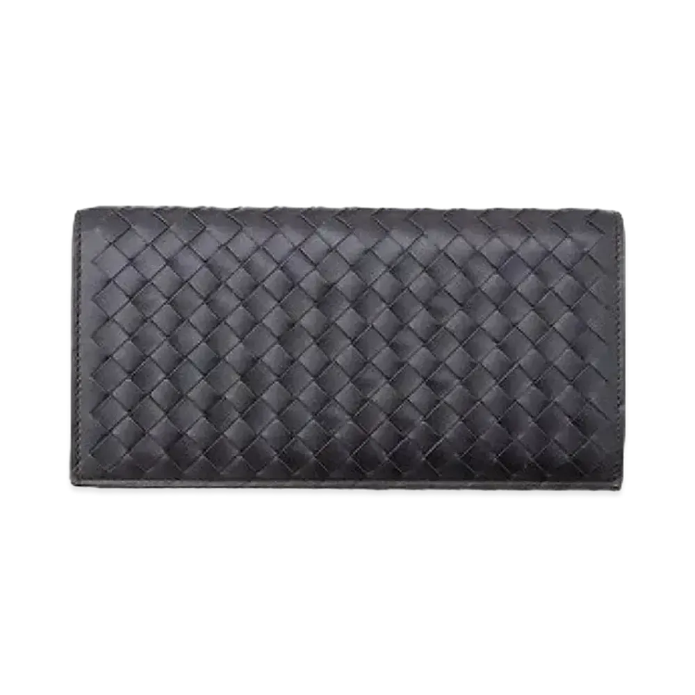 ボッテガヴェネタ イントレチャート カーフスキン 長財布 "ダークブラウン" 156819 V4651 2006