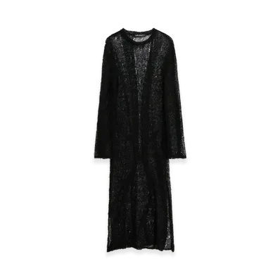 OUR LEGACY Women's Tower Dress "Black Ragged Open Linen"