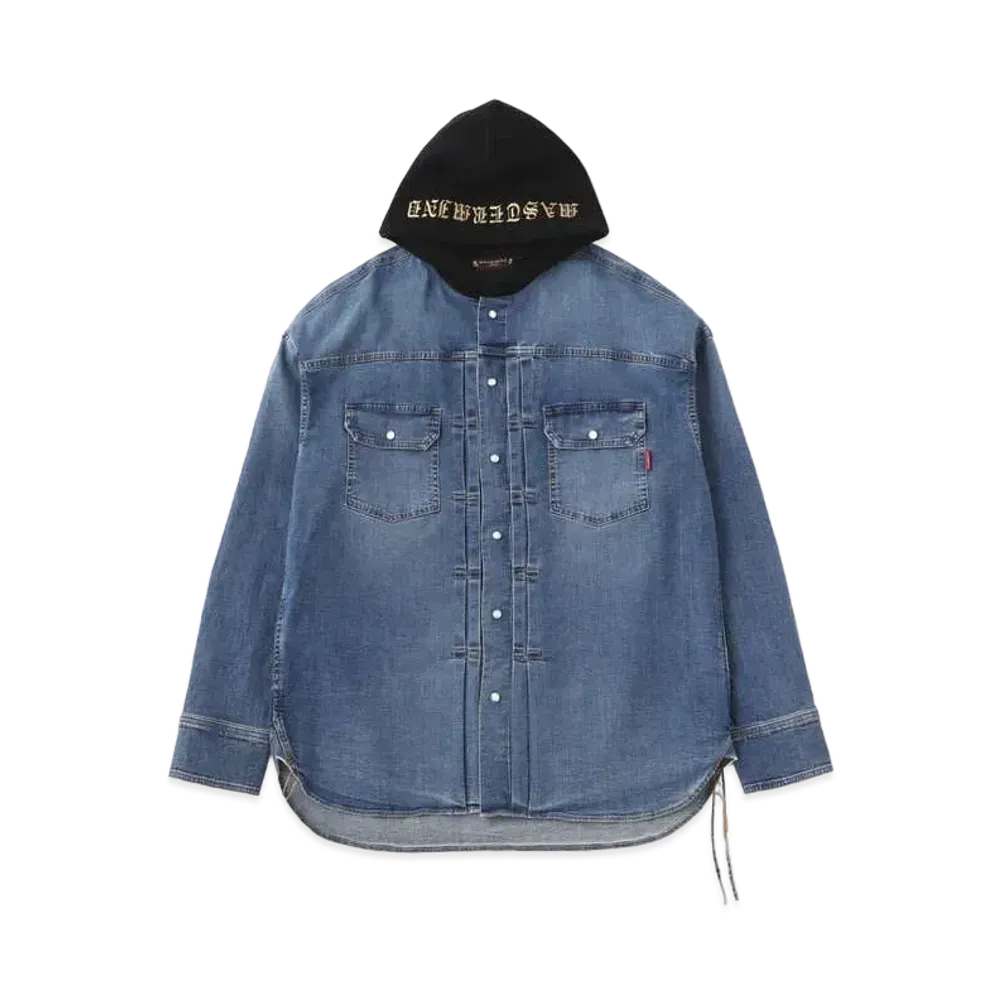 mastermind JAPAN Light Oz Hooded Denim Shirts "Indigo"